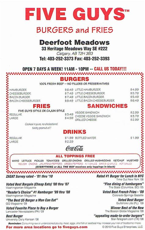 5 guys and a burger menu|5 guys burgers menu prices.